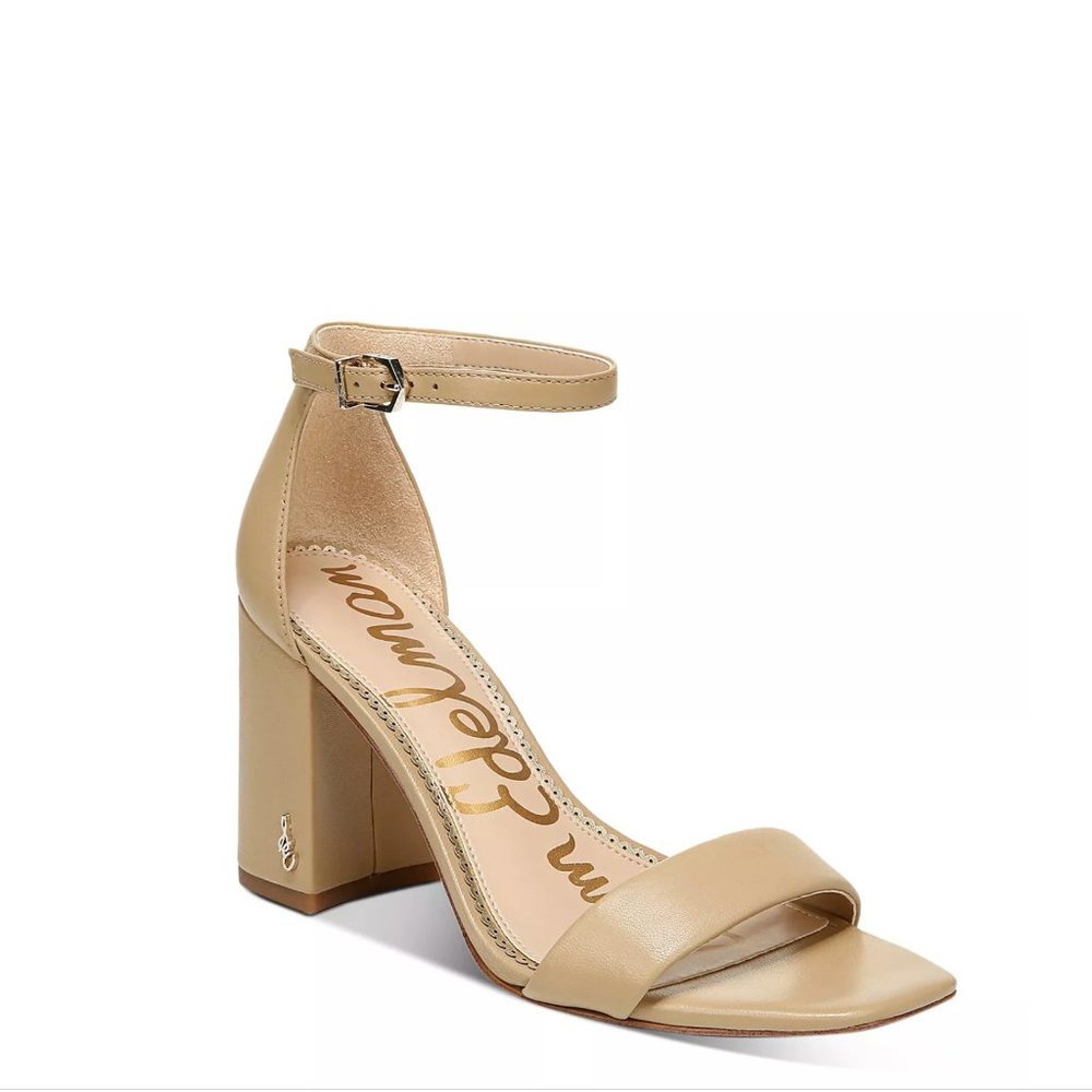 Sam Edelman Daniella Block Heel Sandal in soft beige, size 8